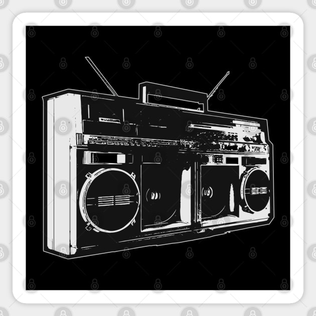 Retro Ghetto-Blaster Boombox Sticker by NineBlack